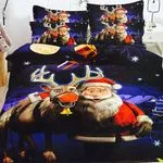 Komplet Pościel 5D MILANO Satyna Bawełna 4CZ 200/220 Bożonarodzeniowy