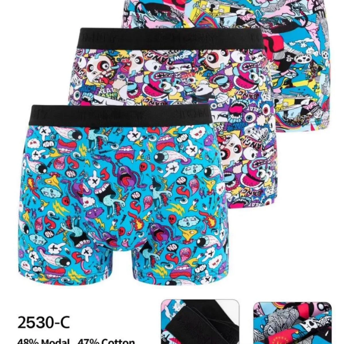 TOMMY NY Męskie bokserki 3 szt. 48% Modal 47% Bawełna S-XXL