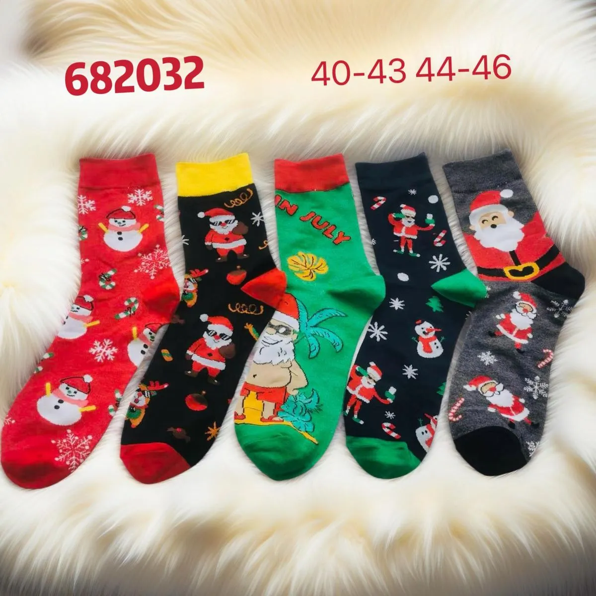 Skarpety damskie świąteczne wzór Santa 40-43/44-46