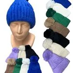 Czapka damska z pomponem beanie, MO228904, Alpakowa