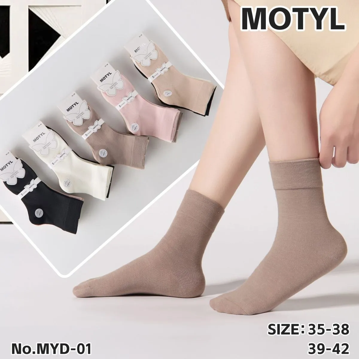Skarpetki damskie motyle 35-38/39-42, 5 kolorów