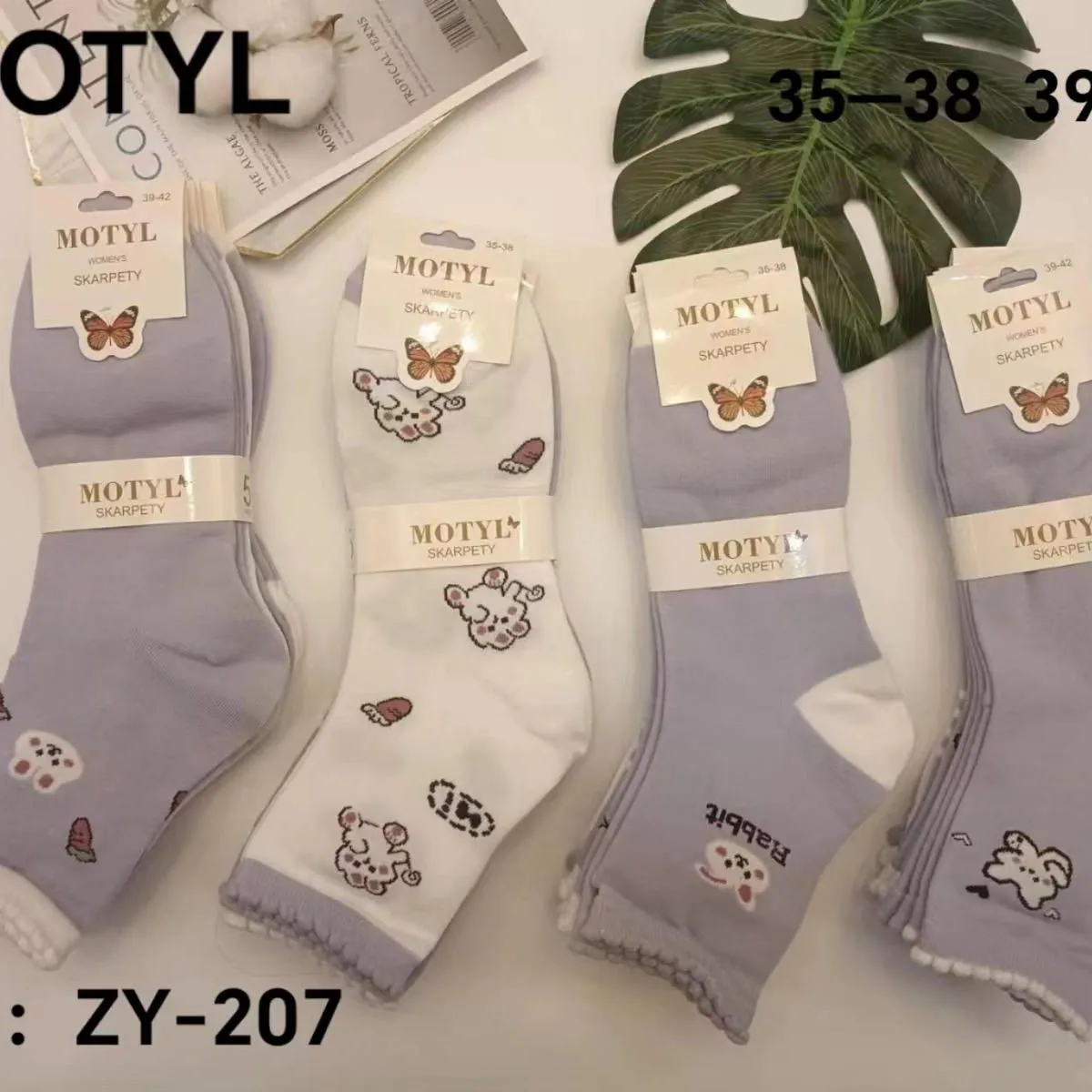 Skarpetki damskie Motyle 4 pary Z-Y-207 rozmiary 35-38/39-42