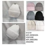 Czapki damskie dzianinowe 60% wiskoza 40% angora 9107#