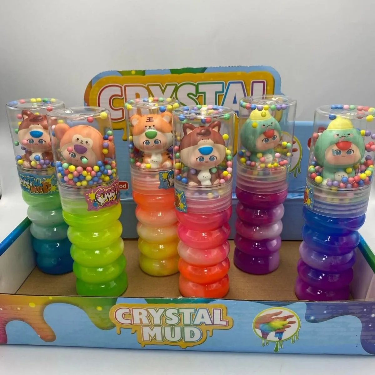 Zabawki Slime Crystal Mud w tubach 12 szt