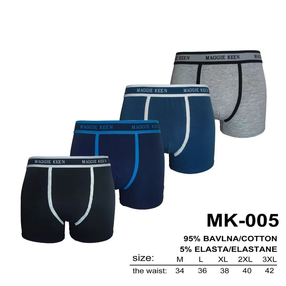 Boserki męskie Maggie Keen MK-005 95% bawełna M-L-XL-2XL-3XL