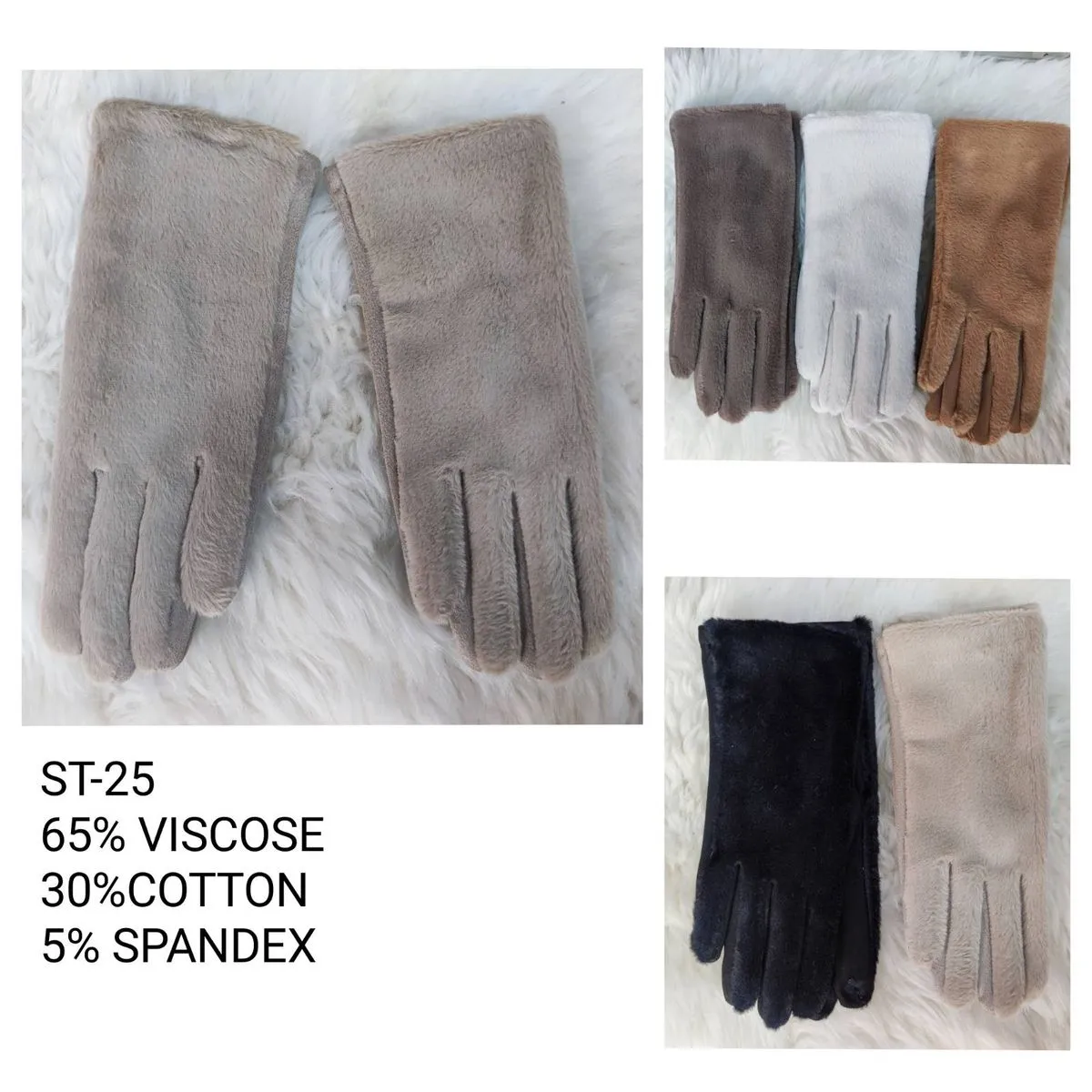 Rękawiczki damskie viscose 95% cotton 5% spandex ST25