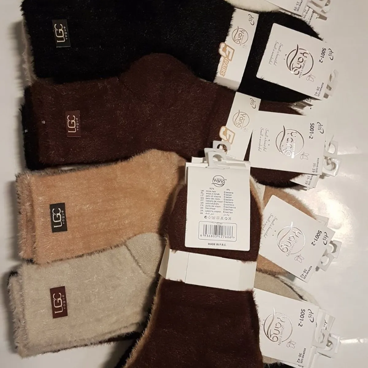 Skarpetki damskie UGG beżowe, brązowe, czarne, białe