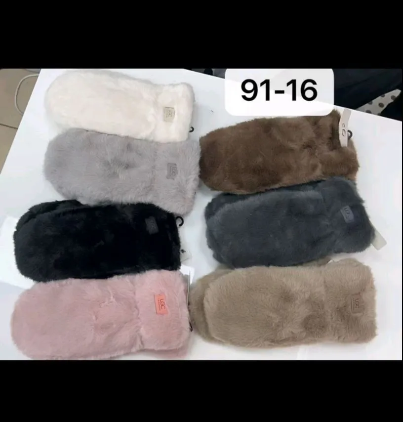 Rękawiczki damskie futrzane UGG 91-16 multikolor