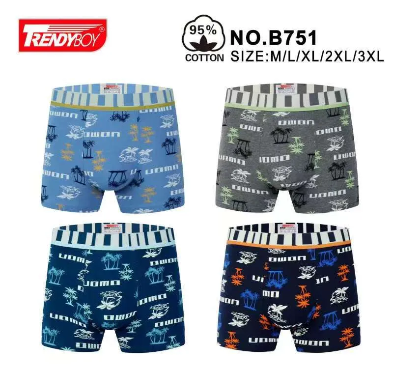 Bokserki męskie TrendyBoy 4 szt. bawełna 95% M-3XL