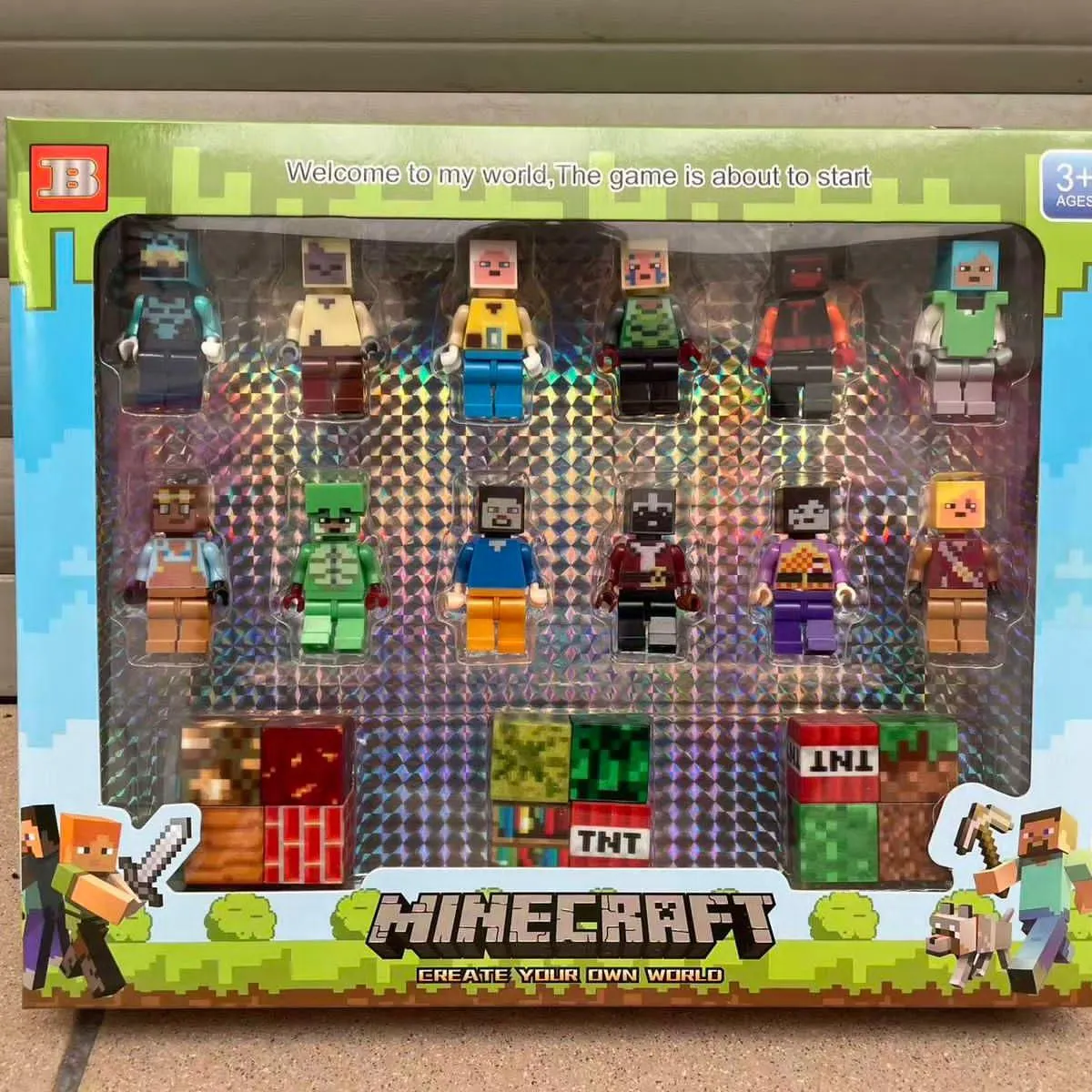 Zestaw figurek Minecraft 3+ z TNT, 12 szt