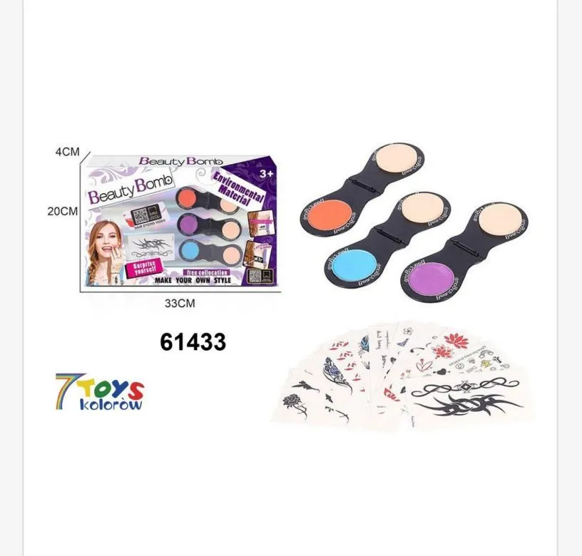 Zestaw Zabawki Tatuaz Beauty Bomb 7 kolorów