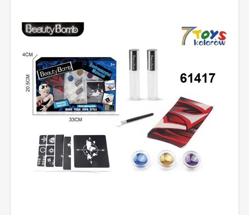 Zestaw zabawek Beauty Bomb tatuaże i makijaż 20x4 cm