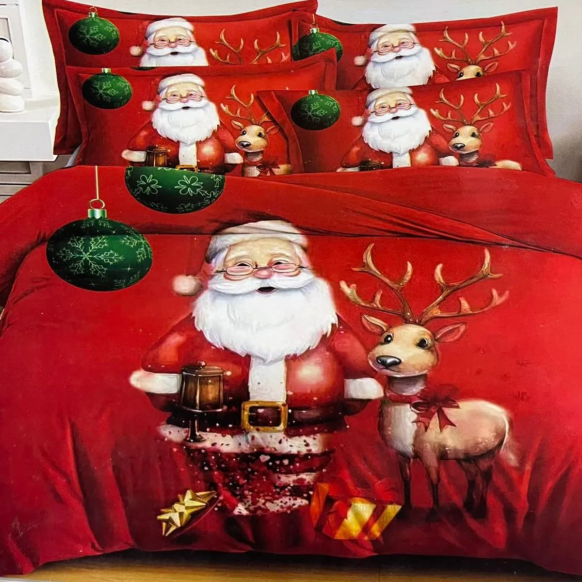 Komplet pościeli 160/200 3cz świąteczny Santa Claus