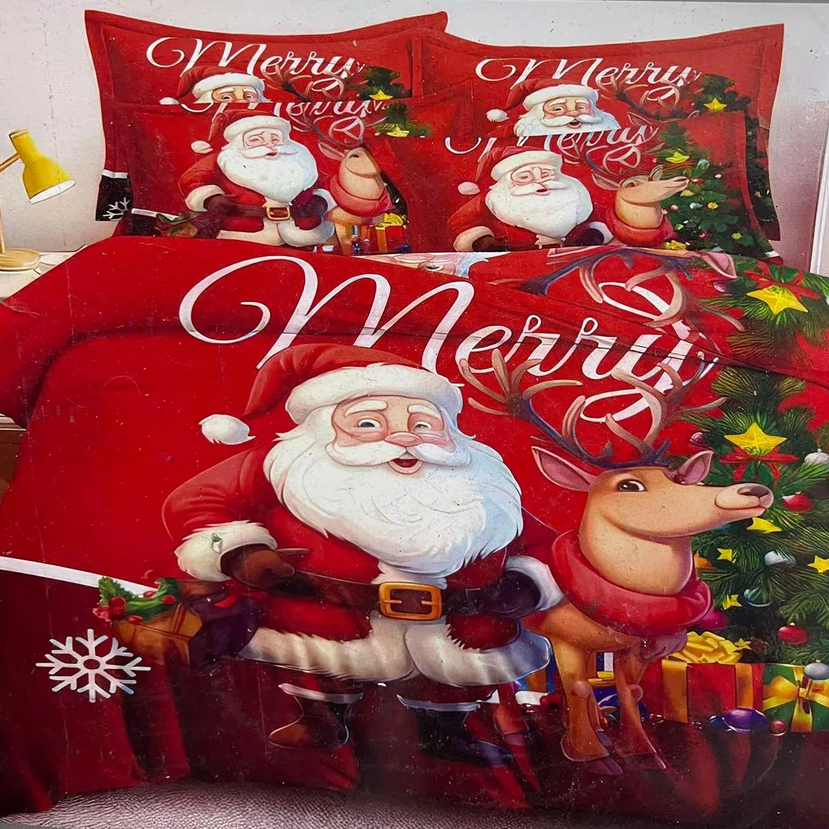 Komplet Pościeli 160/200 3cz Święty Mikołaj Merry Christmas