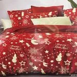 Komplet Pościel 160/200 3CZ Czerwony Świąteczny