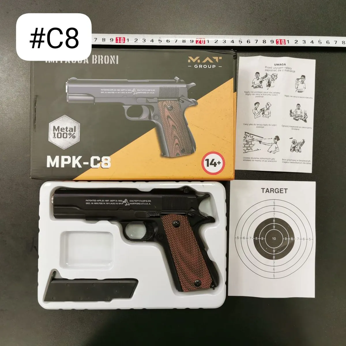 Pistolet metalowy MPK-C8 na plastikowe kulki 14+