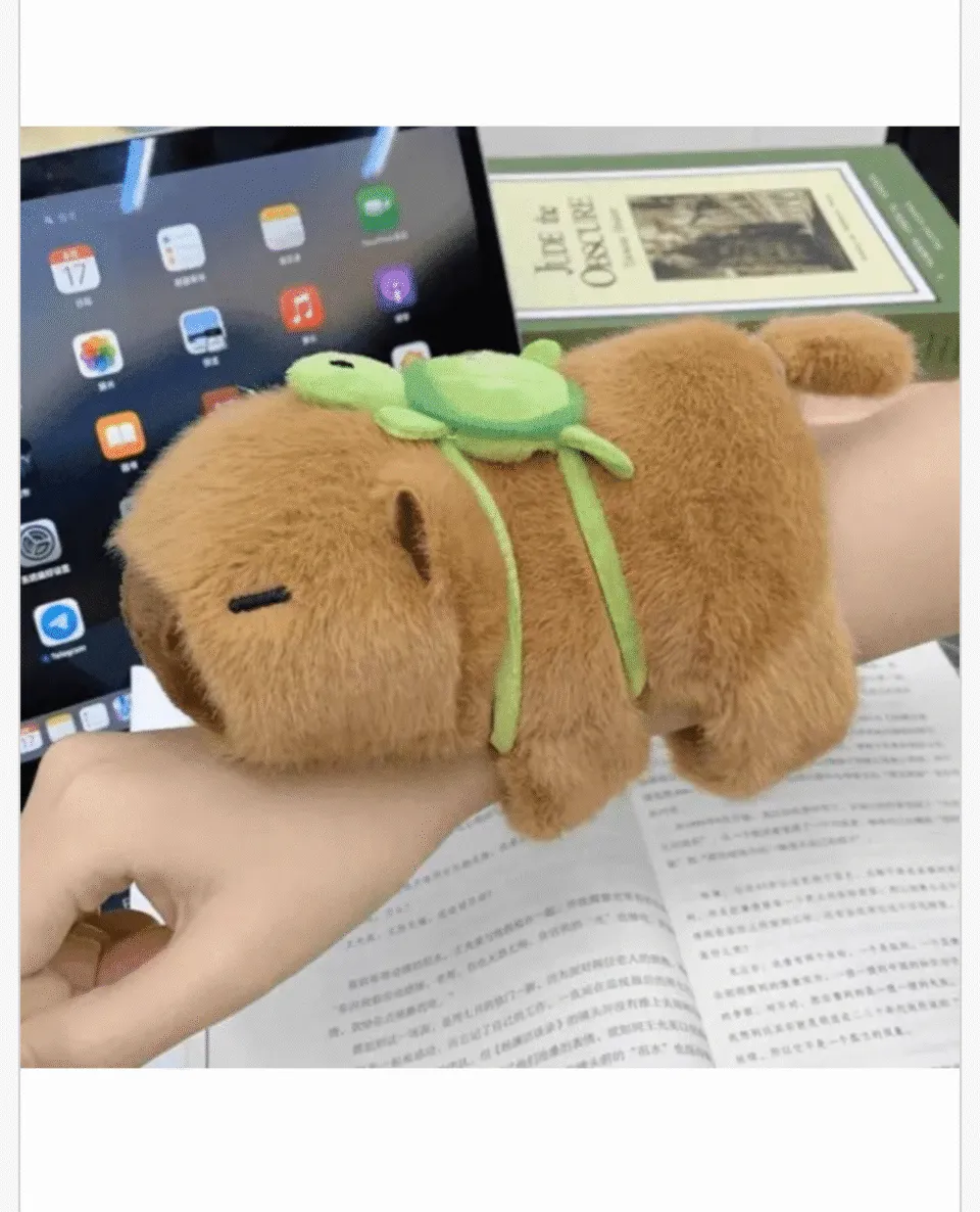 Maskotka Kapibara na Rękę z Żółwiem, Pluszowa Opaska 20 szt.