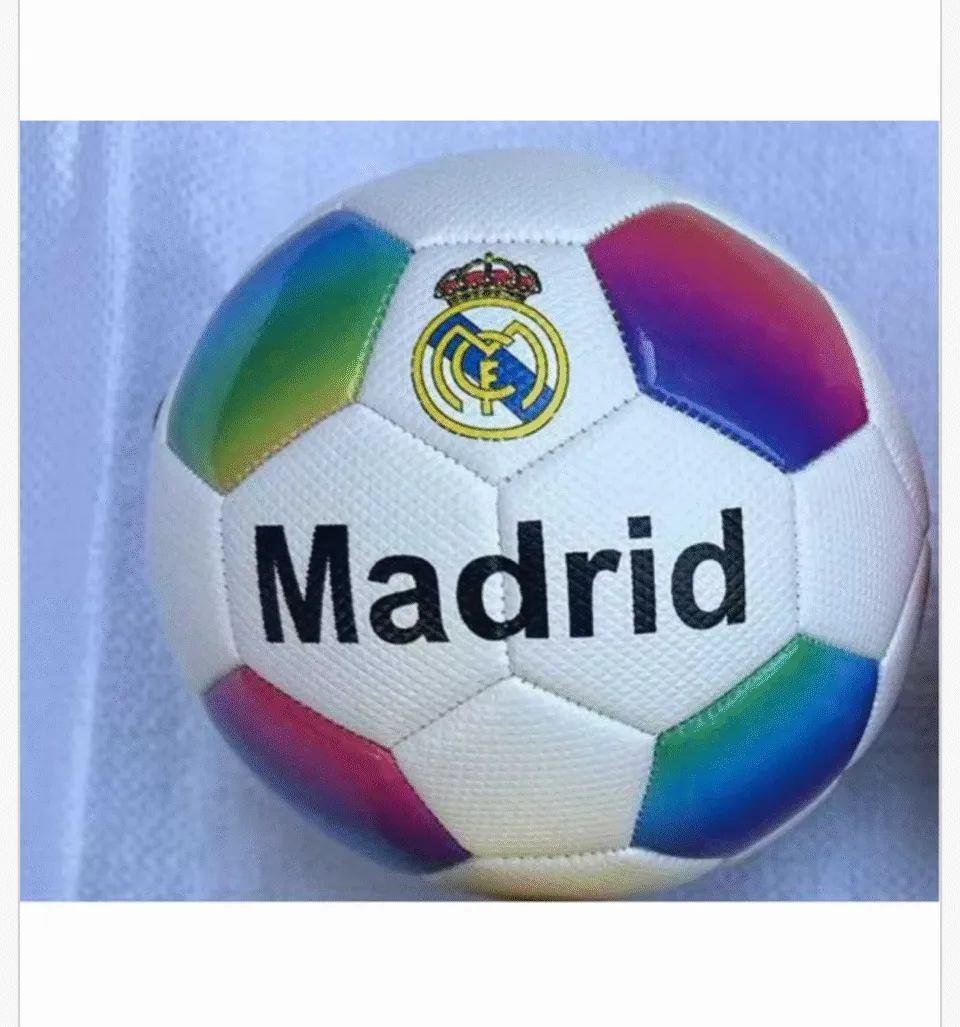 Piłka Madrid mini piłka nożna z tęczowymi panelami, 12 szt.