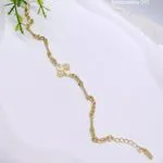 Bransoletka damska złota z kwiatem 010
