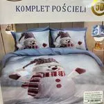 Komplet Pościeli 3cz 160/200 Śnieg z Bałwankiem RB Rui Bang