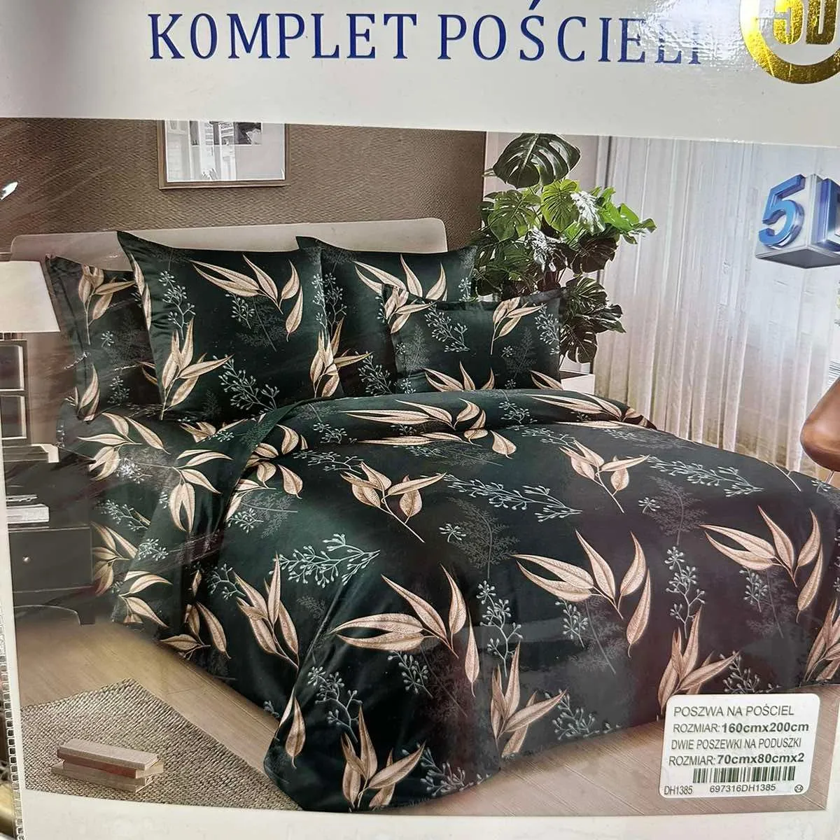 Komplet Pościeli Ruiui Bangang 3cz 160/200 Zielony