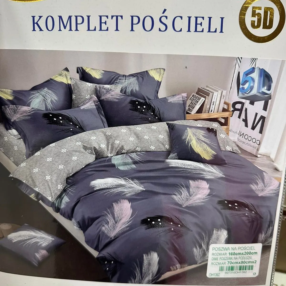 Komplet Pościeli 3cz Ruiui Bangang 160/200 granatowo-szary