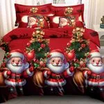 Komplet Pościeli 3cz 160/200 Świąteczny Santa Claus