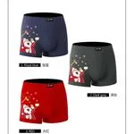 Bokserki męskie świąteczne NO.YME-715 Royal Blue/Dark Grey/Red