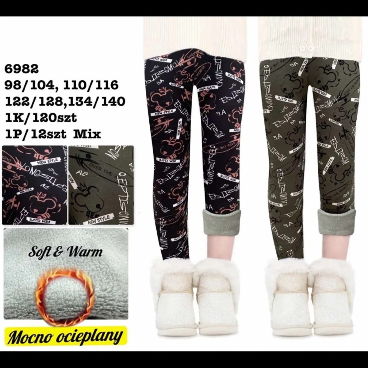 Leggingsy dla Dzieci Soft Warm Mix Rozm. 10/11-19 lat