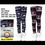 Legginsy dla dzieci zimowe z pomponami 6909