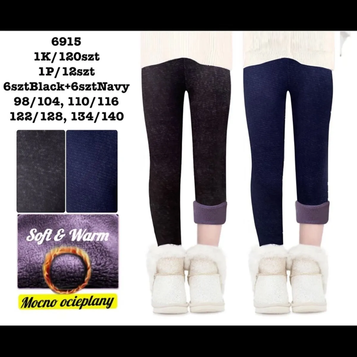Legginsy dla dzieci Soft & Warm 98-168 cm
