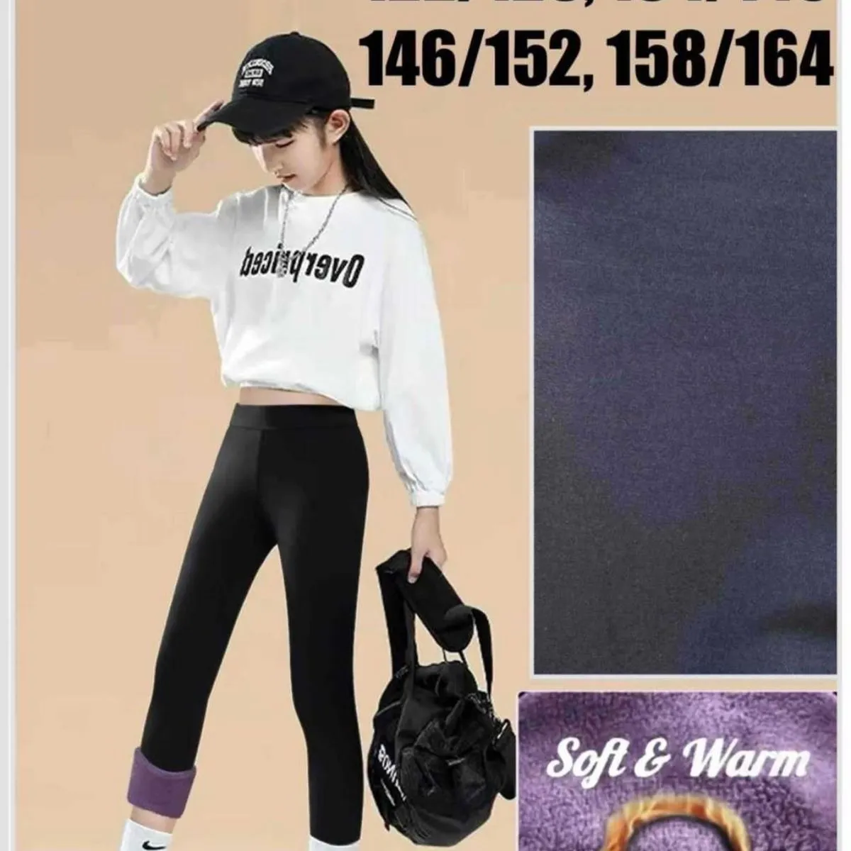 Leggingsy dla Dzieci Soft & Warm granatowe 60002
