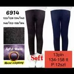 Legginsy dla dzieci Soft & Warm 134-158 cm szary/granatowy