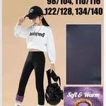 Leggingsy dla Dzieci Soft & Warm Czarne z Fioletem