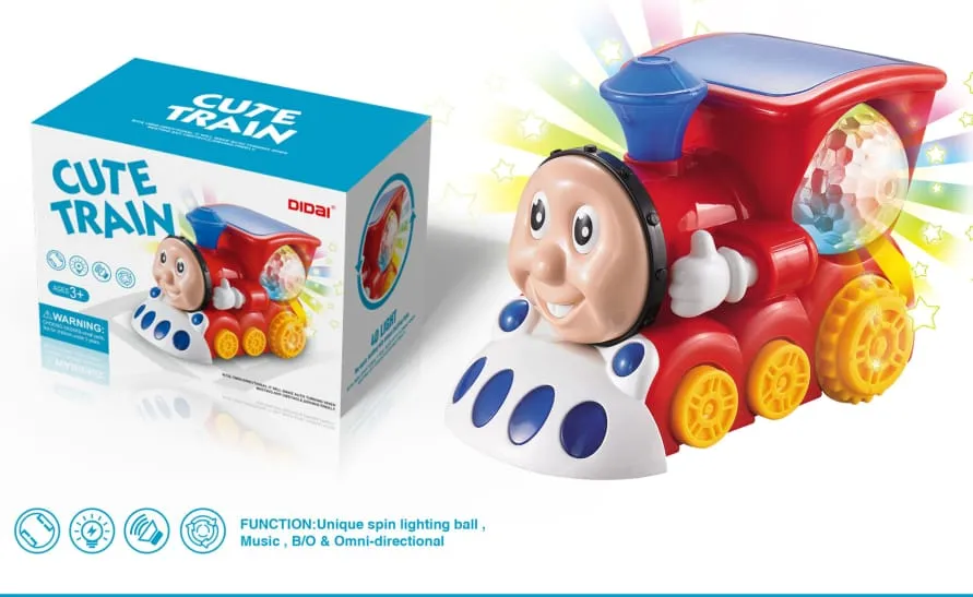 Zabawka pociąg Cute Train z obracającą się kulą LED