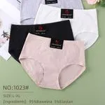 Majtki damskie szare rib S-L 95% bawełna 5% elastan