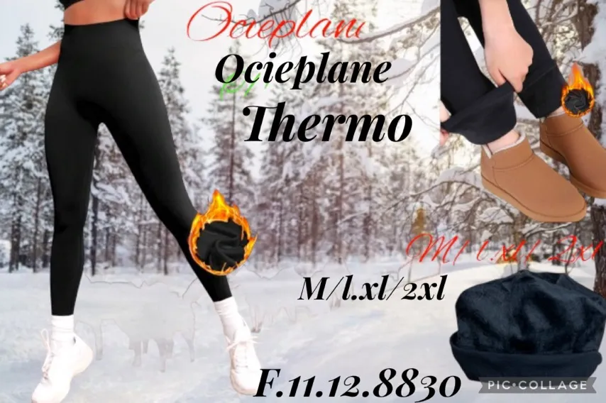 Ocapeplane Legginsy damskie termo M/XL/2XL czarne