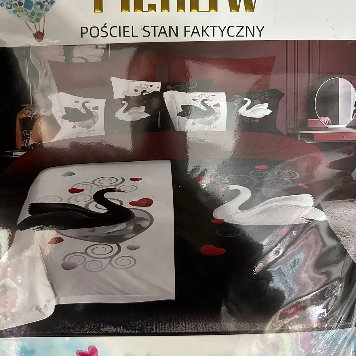 Pościel 160/200 Filrow stan faktyczny łabędzie