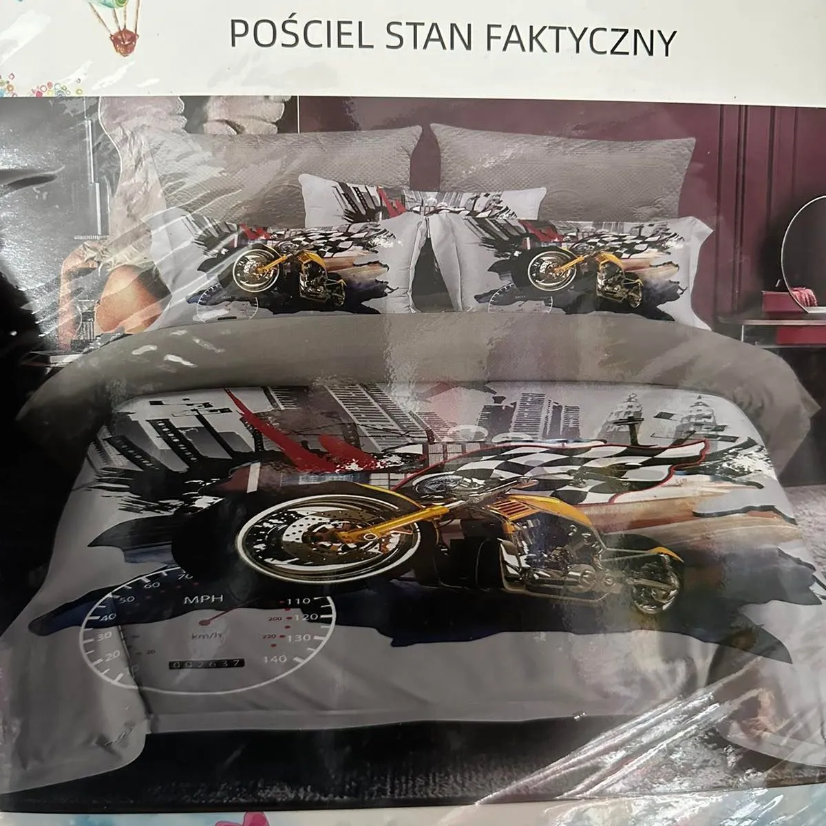 Pościel 160/200 Filidrow nie farbująca motywy motocyklowe