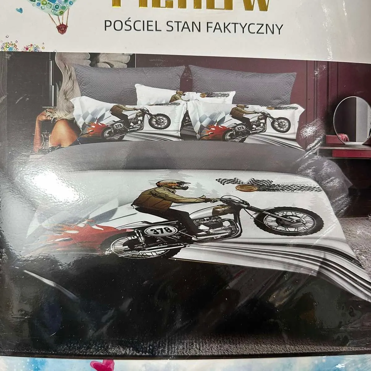 Komplet Pościel 3cz 160/200 Motyw Motocykla