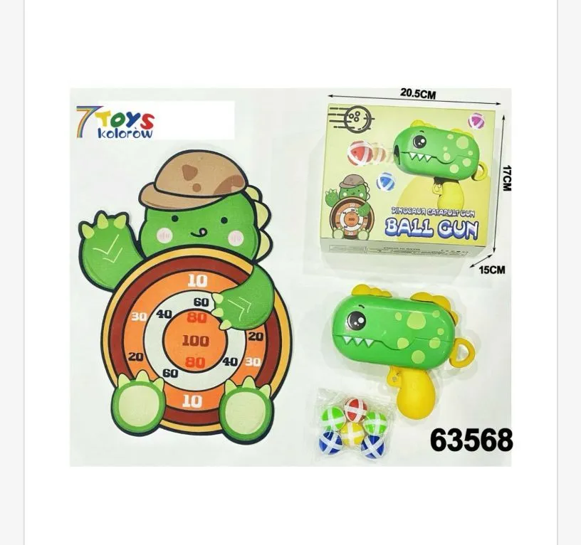 Zabawka Pistolety Ball Gun Dino Zielony z Tarczą
