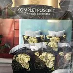 Komplet Pościeli 4CZ 200/220 Satyna Bawełniana Złote Monstery