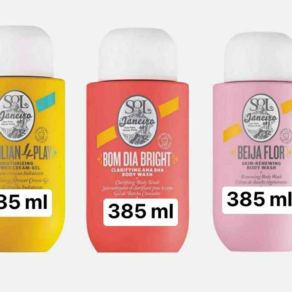 Żel pod prysznic Sol de Janeiro 385ml zestaw 3 warianty