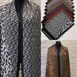 Szaliki damskie wzorzyste viscose cotton, mix 12 szt