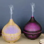Dyfuzor LED do aromaterapii, drewniany i czarny