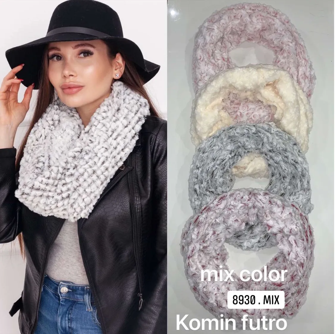 Komin Damski Futerko Mix Kolorów 893 Mix