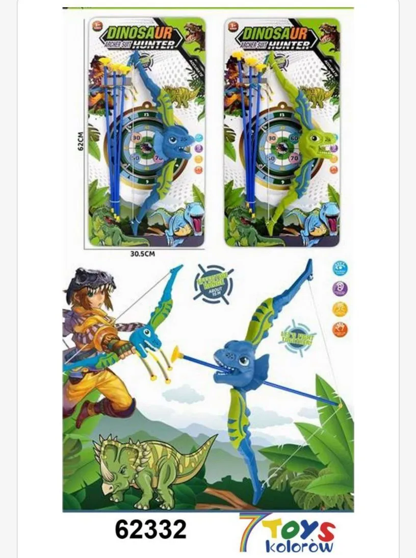 Zabawka Łuk Dino Hunter z tarczą dinozaury 30 cm