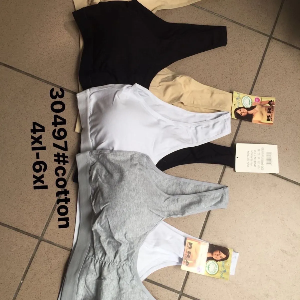 Biustonosz damski bawełniany 3XL-6XL, 5 szt. w paczce