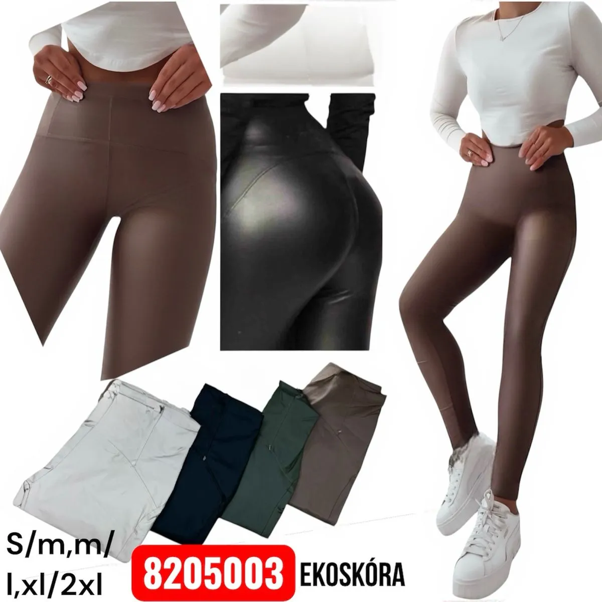 Legginsy damskie eko-skóra S-2XL