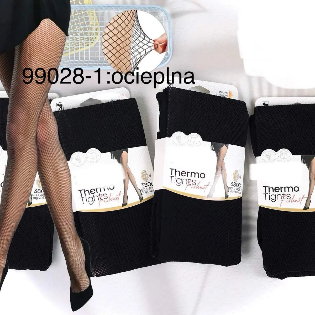 Rajstopy termo damskie czarne 38/40-42